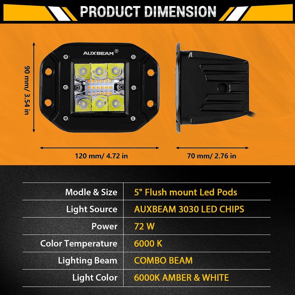 Auxbeam six-mode driving light bar for versatile road and trail lighting.