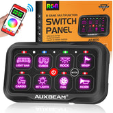 Auxbeam 8-gang Bluetooth AR-800 panel with wireless vehicle control
