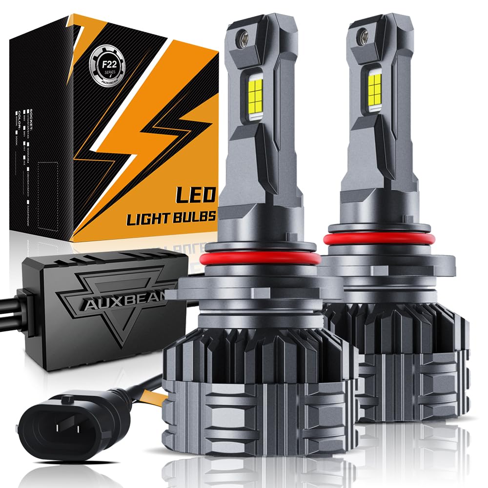 Auxbeam 9005 HB3 fog light front view with broad, bright beam for night driving