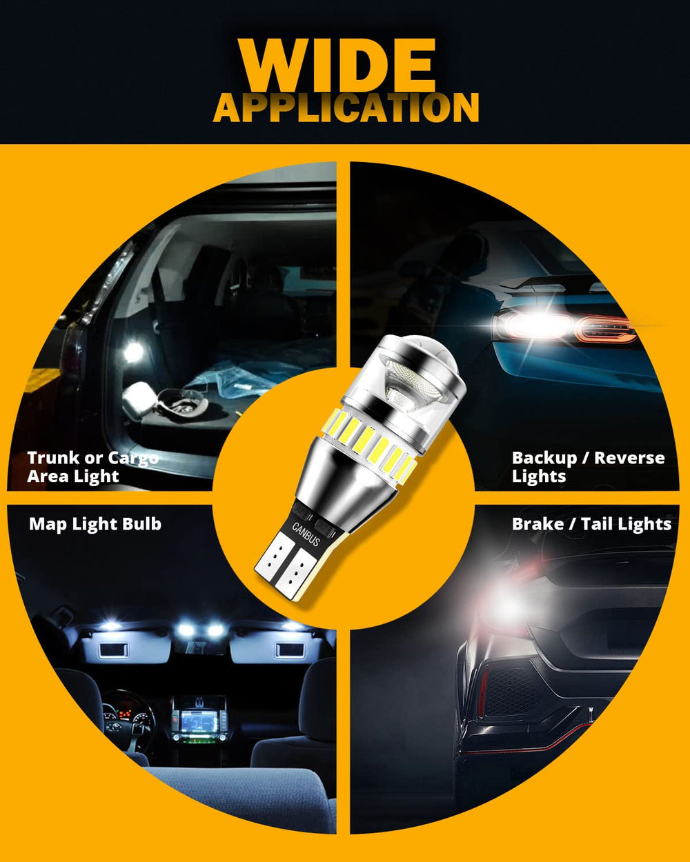 Auxbeam 912-921 LED bulb long life with efficient cooling
