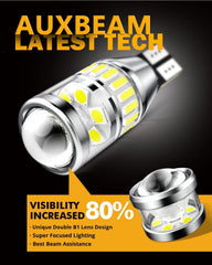 Auxbeam 912-921 LED bulb with 6500K white light for crisp road visibility
