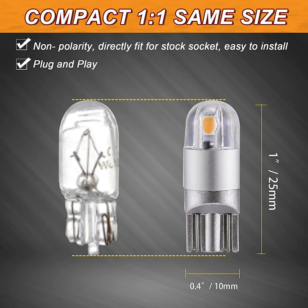 Auxbeam amber 194 turn signal light provides noticeable amber signaling.