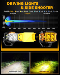 Auxbeam amber DRL 3000K warm light for fog conditions