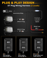 Amber DRL used as backup or marker light in low visibility conditions.