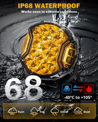 Auxbeam amber yellow lights suitable for off-road signaling and visibility