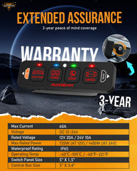 Auxbeam AS-400 three lighting modes toggle momentary pulsed