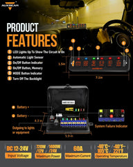 Auxbeam AS-R60 60A circuit breaker protects circuits during use