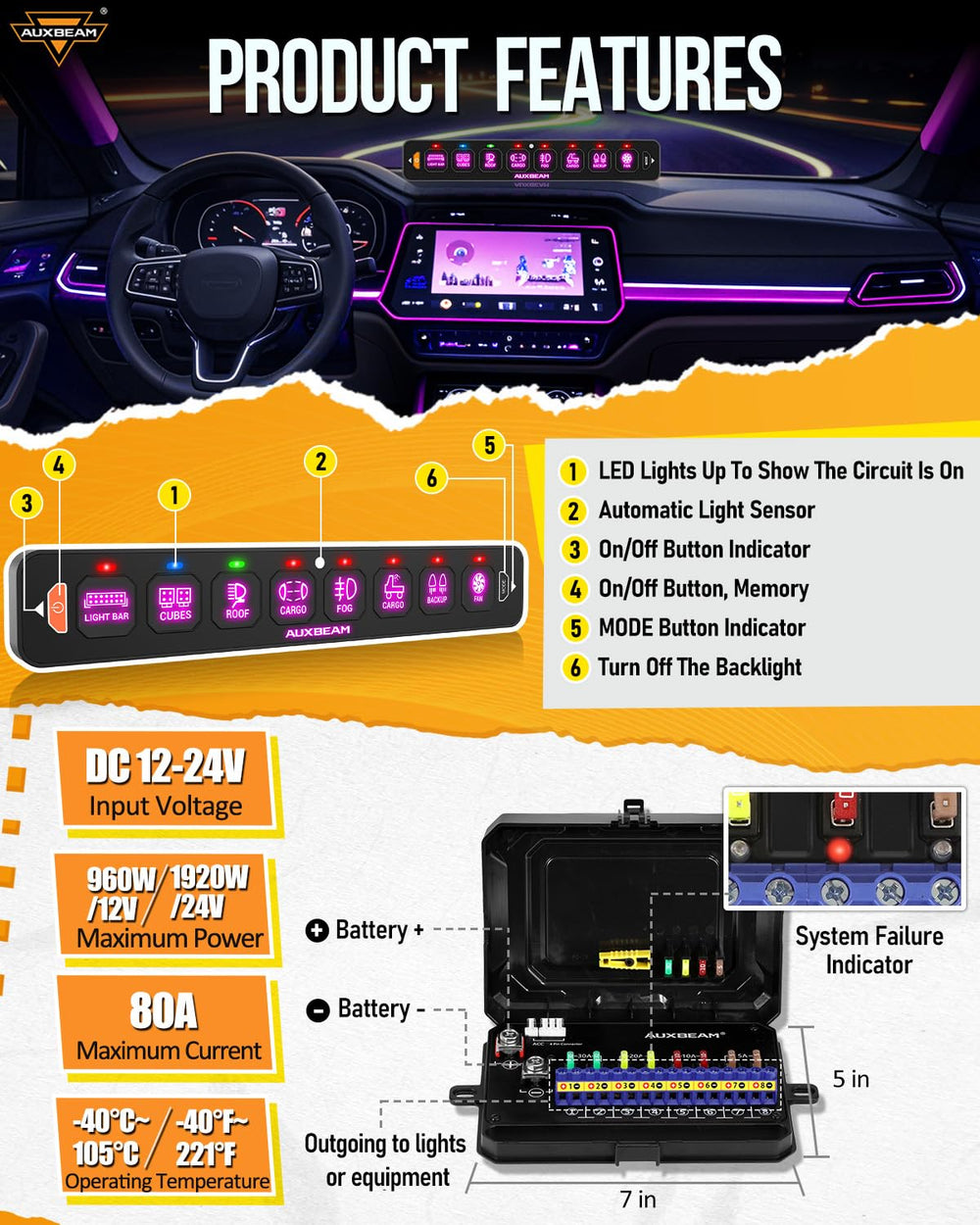 AS-R80 memory function indicator restoring previous lighting settings