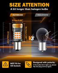 Auxbeam B21 amber light beam showing even 360° coverage