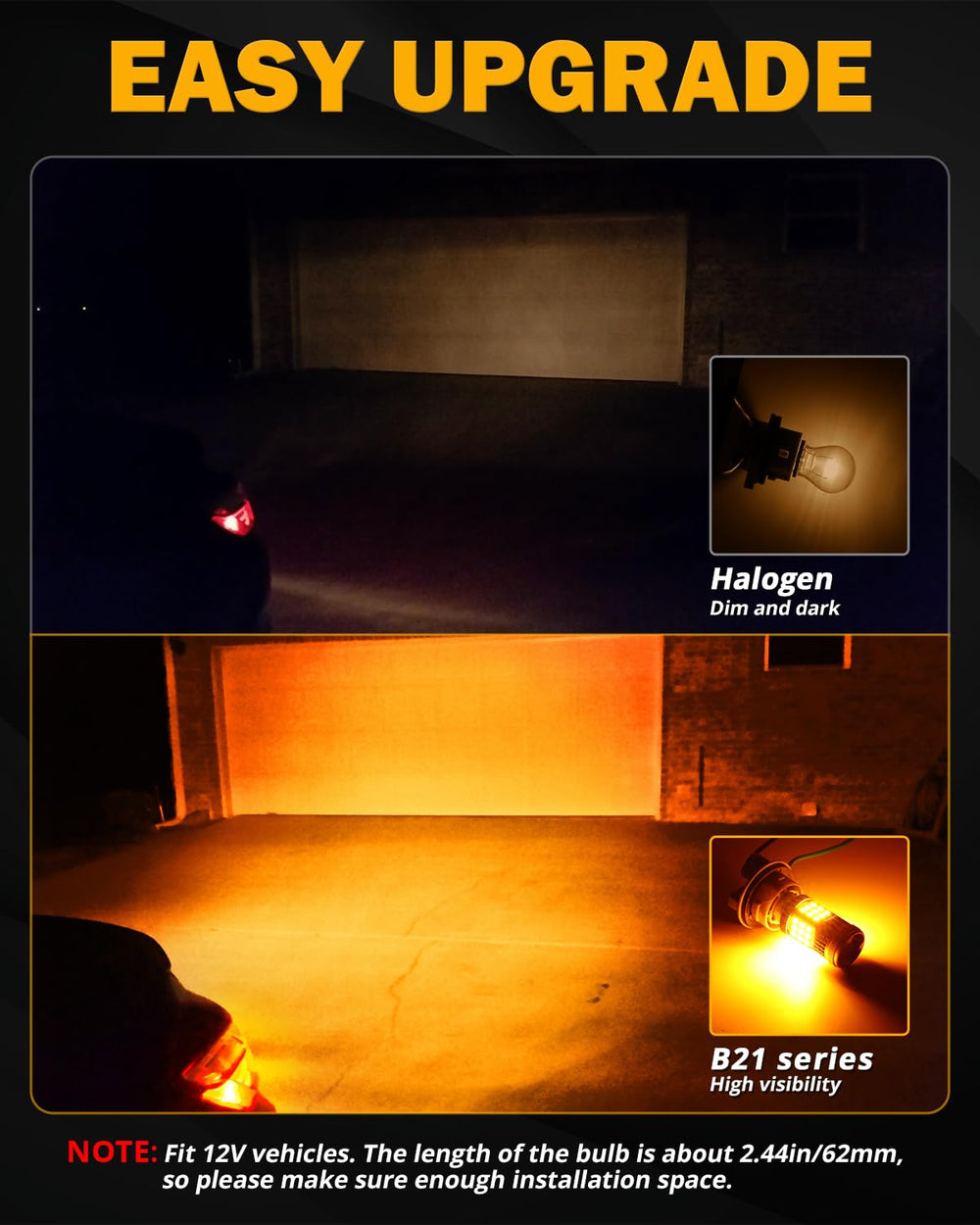 Auxbeam 3030 SMD amber LEDs delivering bright signal penetration