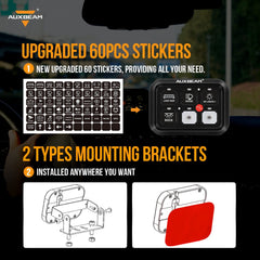 Auxbeam BC60 mounting brackets included for flexible positioning.