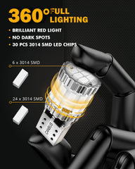Auxbeam CANBUS free 168-2825 LED close-up shows flicker-free interior lighting.