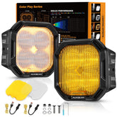 Auxbeam Color Play 3-inch fog light front view improves night visibility.