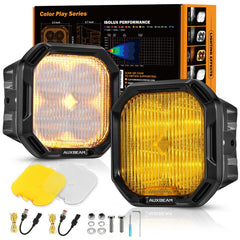 Auxbeam Color Play 3-inch fog light front view improves night visibility.