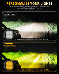 Auxbeam Color Play 3-inch fog light on rugged trail with dual-beam performance.