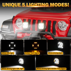 Auxbeam Cube-Z 4-inch LED pod close-up showing durable aluminum housing and seals