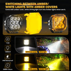 Auxbeam Cube-Z 4-inch LED pod mounted on a Jeep Wrangler during installation