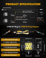 Auxbeam Cube-Z plug-and-play installation with DT harness for quick mounting