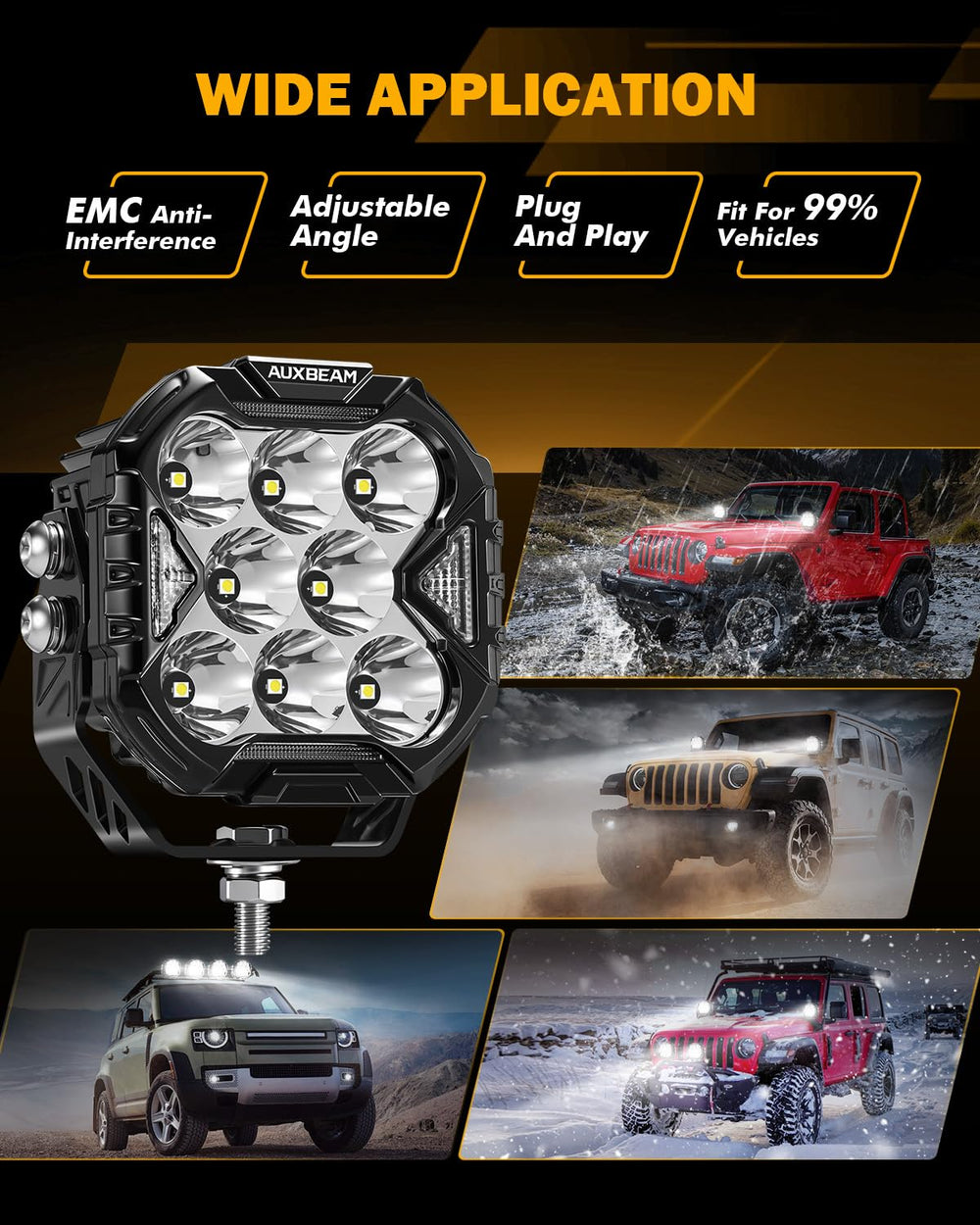 Auxbeam Cube-Z packaging includes all components for easy setup