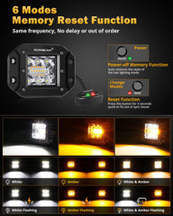 Auxbeam dual-color amber and white beams illuminate the path.