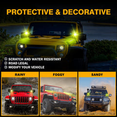 Auxbeam FA Series amber light cover snap-on design for easy swap.