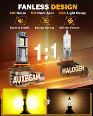 Auxbeam heat-dissipation design highlights durable aluminum shell.