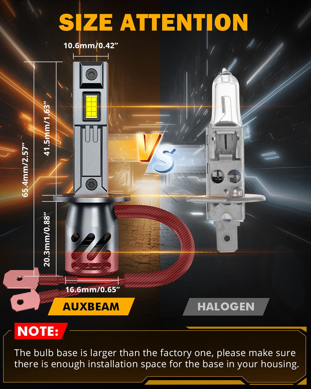 Auxbeam H1LL assembly view shows quick, tool-free installation.