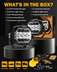 Auxbeam installation brackets provide flexible mounting on pillars, bumpers, or racks.
