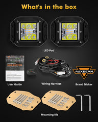 Auxbeam IP68 waterproof rating protects against dust and rain.