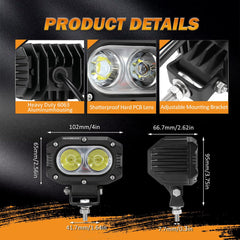Auxbeam LED fog driving lights in action on rugged terrain with improved visibility.