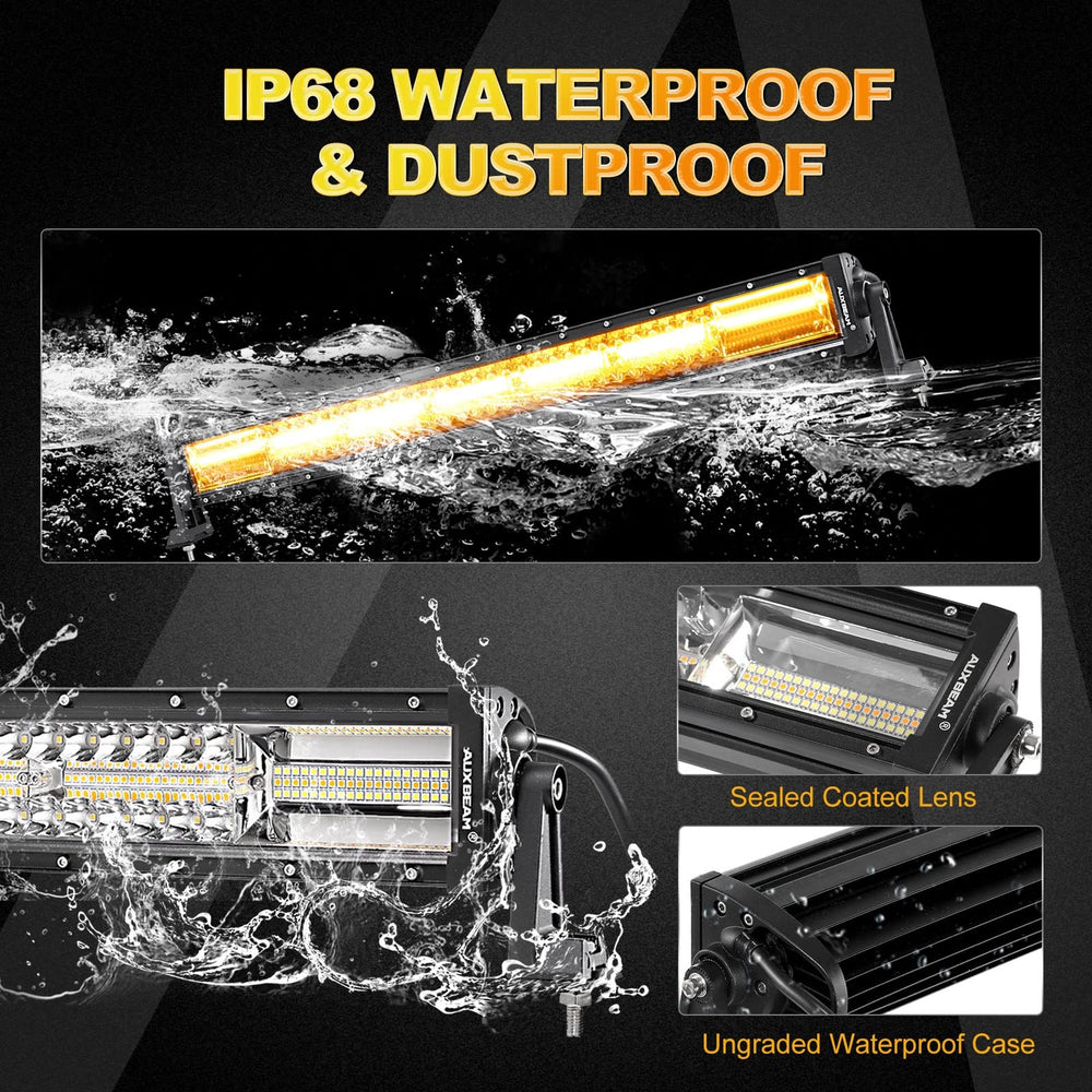 Auxbeam LED light bar 30 inch heat-dissipation design stays cooler during long drives.
