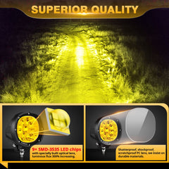 Auxbeam P4 Series amber fog light durable design built to withstand harsh conditions.