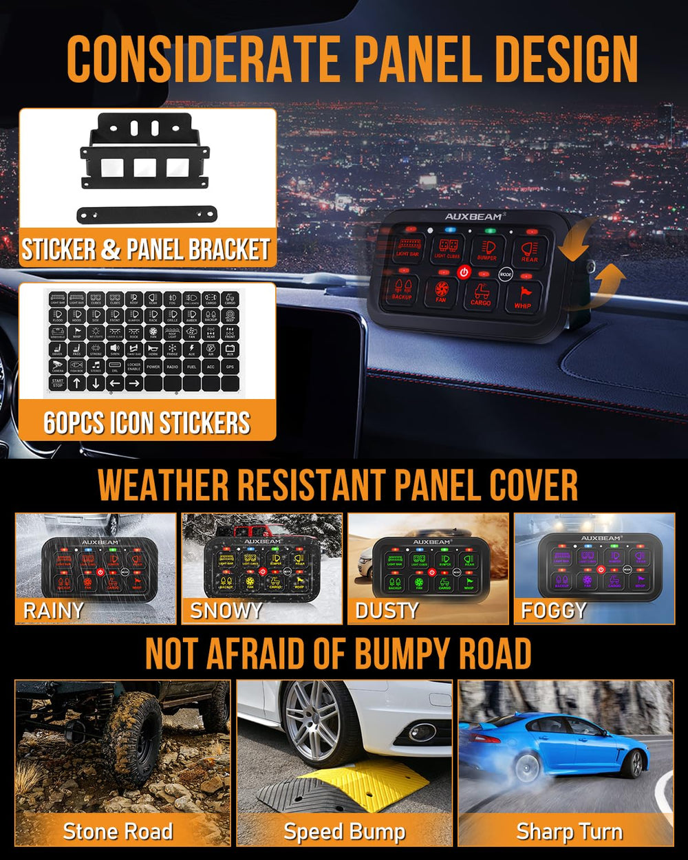 Auxbeam RA80 IP65 waterproof design for marine and vehicle use