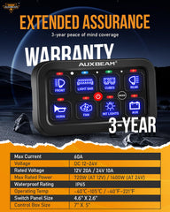 Auxbeam RB80 12-24V compatibility suits cars, trucks, boats, SUVs, and RVs.