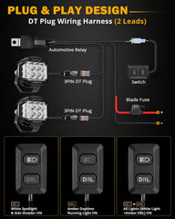 Auxbeam V-MAX 5in pod delivers 270-degree beam for comprehensive scene lighting.