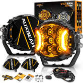 Auxbeam V-Ultra 3-inch amber DRL pod enhances off-road visibility.