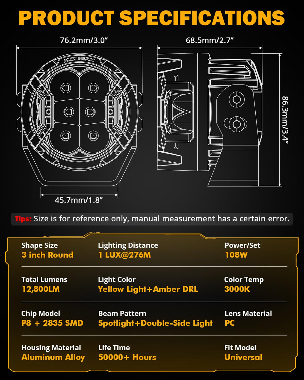 Auxbeam V-Ultra turn signal mode aids signaling on trails.