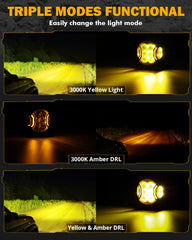 Auxbeam V-Ultra yellow main light provides versatile daytime illumination.