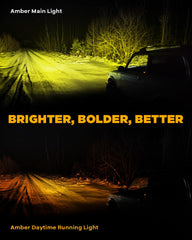Auxbeam V-Ultra 3in amber fog light pod bezel for rugged durability