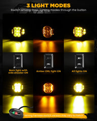 Auxbeam V-Ultra 3in amber fog light pod wiring harness supports DRL mode