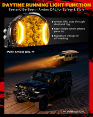 Auxbeam V-Ultra 5in LED pod side view highlights rugged housing