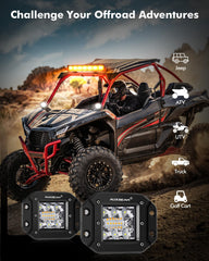 Auxbeam vehicle mounting options for bumper, grille, or roof.