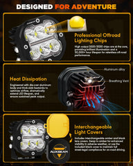 Auxbeam XP-Ultra 3-Inch white driving light improves night visibility for off-road driving.
