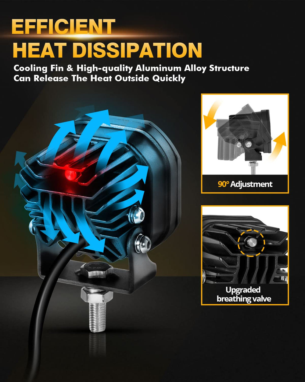 Auxbeam XP-Ultra 3in IP68 waterproof design withstands harsh weather