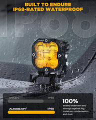 Auxbeam XP-Ultra IP68 waterproof seal and breathing hole design