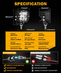Auxbeam XP-Ultra 3in LED pod with durable die-cast aluminum housing.