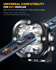 Auxbeam XP-Ultra 90-degree mounting brackets offer flexible placement
