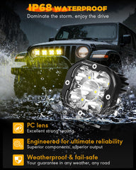 Auxbeam XP-Ultra 3-inch LED pod white spot beam for long-range clarity