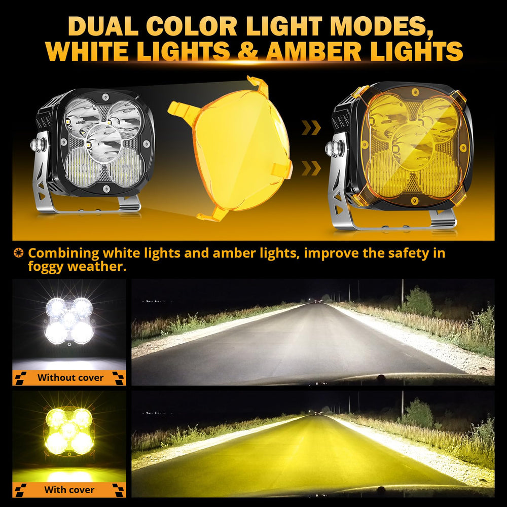 Auxbeam XP-Ultra amber covers enable safety-focused lighting in adverse weather