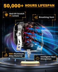 Auxbeam XP Ultra DT wiring harness enables easy, secure installation.